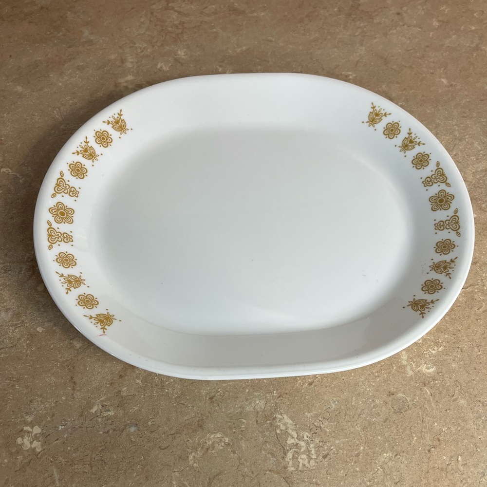 Vintage Corelle Butterfly Gold Platter Plate